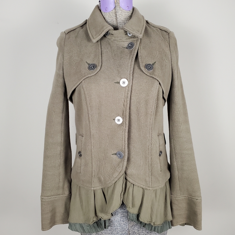 Free People Layered Ruffle Peplum Jacket